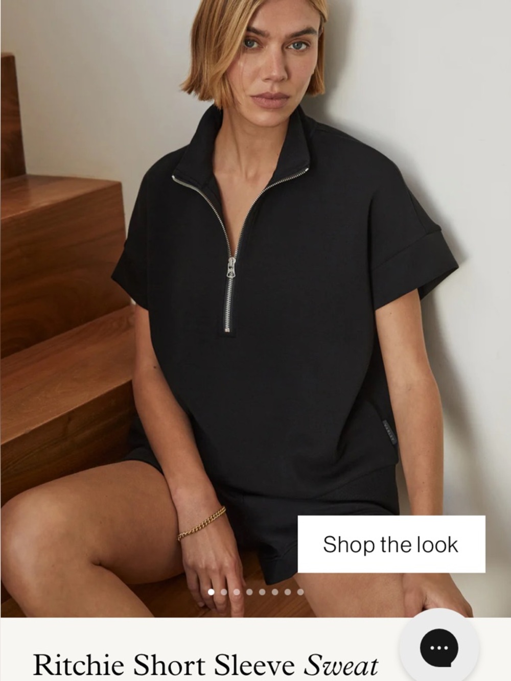 Varley double soft | Ritchie Short Sleeve Sweat Top - Black